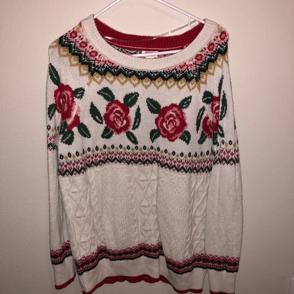 Colorful, patterned sweater